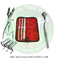  Hegar uterine dilator 3 pieces set, 7-8, 9-10, 17-18, wartenberg pinwheel,mathieu speculum, collin 3pcs